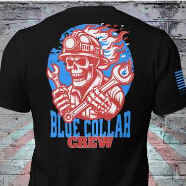 Work Harder T-Shirt Blue Collar Crew Patriotic Apparel